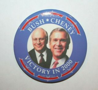 2000 Bush & Cheney President Campaign Button Political Pinback Pin Election