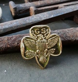 Vintage Mini 4 Star Girl Scout Membership Pin Miniature Eagle 1960s Gs