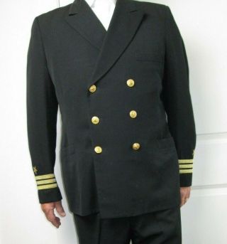 Vtg Us Navy Officer Dress Uniform Suit Commander Jacket Pants Military Buttons