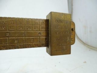 Antique Fairbanks Postal Balance Scale Brass Cast Iron Victorian Letter 2