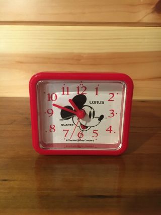 Mickey Mouse Lorus Quartz Walt Disney - Vintage Alarm Clock - Very Collectible