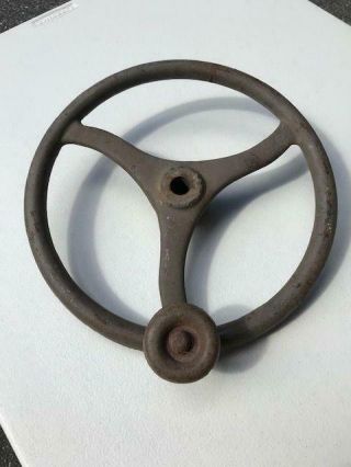 Vintage Cast Iron 12 " Machine Hand Crank Wheel Industrial Steampunk With Knob