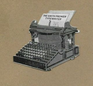 Early Smith Premier Typewriter Co Milwaukee Die Cut Fold Out Trade Card Stock P