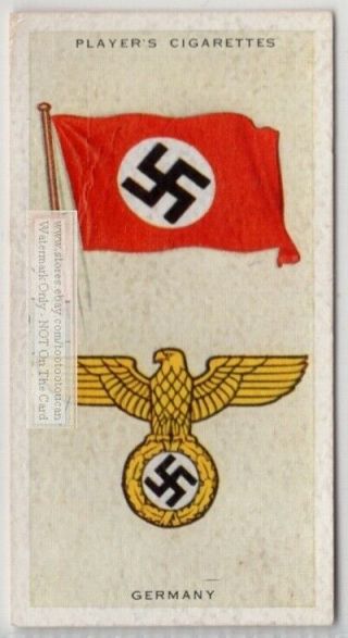 Germany Flag Banner Emblem Berlin Wwii 1930s Ad Trade Card