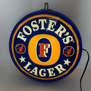 Foster’s Lager Lighted Double Sided Hanging Beer Sign 18”