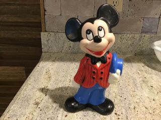 Vintage Ceramic Mickey Mouse Figurine 9” Tall Collectible