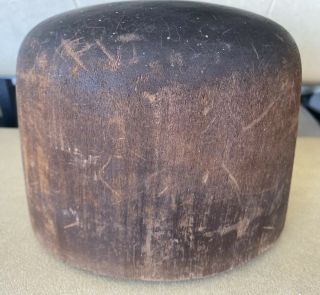 Vintage Antique Wood Wooden Hat Form Block Mold Millinery Marked 7 - 1/8 52