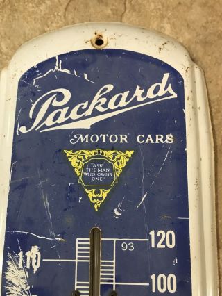 Packard Motor Cars Made In USA Thermometer Metal Sign Vintage 27”x8” 2
