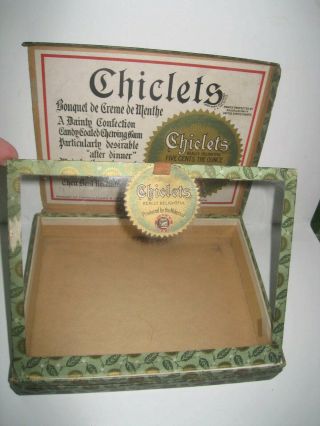 Antique Chicklets Fleer Pepsin Gum Advertising Country Store Glass Display Box