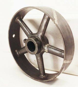 Vtg Antique Cast Iron 10 " X 2 3/16 " Flywheel Line Shaft Flat Belt Pulley