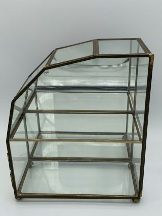 Franklin Vtg Glass Brass Small Curio Cabinet Left Side (insured Postage)
