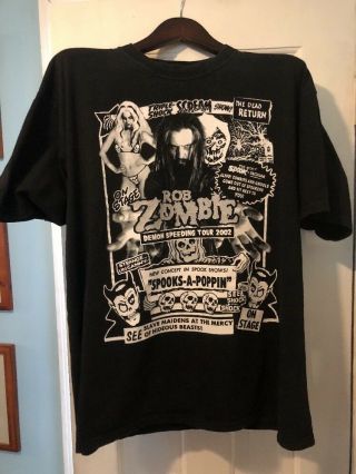 Vintage Rob Zombie T Shirt Xl Extra Large Tour 2002 Demon Speeding Band Black
