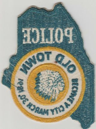 Vintage Old Town,  Maine Police Patch Me Early Issue / State - Shaped