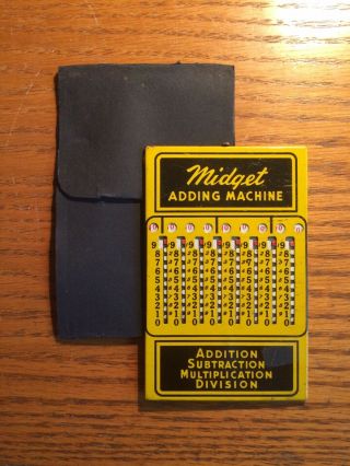 Vintage Midget Adding Machine Calculator W/original Case