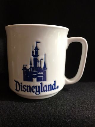 Vintage Disneyland Mug White With Castle And Logo
