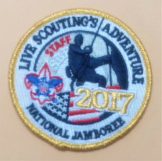 2017 Bsa National Jamboree Staff Pocket Patch - Gold Mylar Border - Condi
