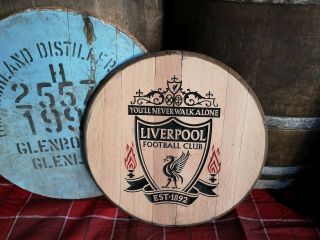Solid 21 " Oak Whisky Barrel Lid / End With Decorative Liverpool Carving