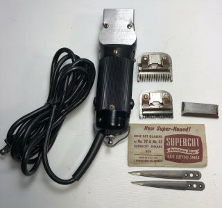 Vintage Oster Progienic Model 10 Heavy Duty Hair Clippers W/ Accesories