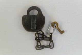 Vintage Adlake Switch Lock & Key Chicago & Illinois Midland Rr C & I M 1945