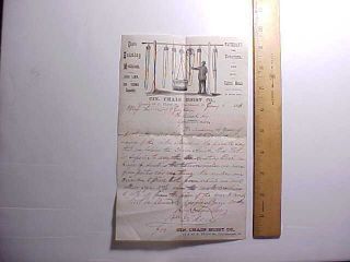 1881 Cincinnati Chain Hoist Co.  Long Letter With Picture Of 7 Hoists To 20 Tons