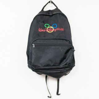 Walt Disney World Backpack 16 " Black Embroidered Mickey Mouse Authentic Parks