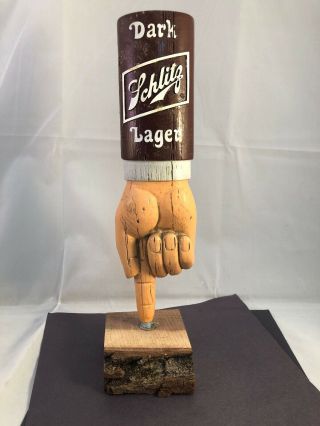 Beer Tap Handle Schlitz Dark Lager Beer Tap Handle Figural Hand Tap Handle