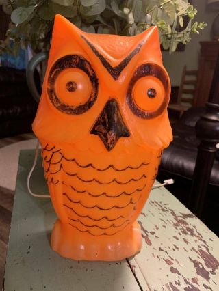 Vintage Blow Mold Orange Owl