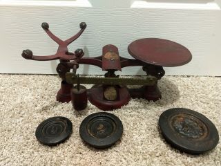 Antique John Chatillon And Sons Scale With Weights But No Tray