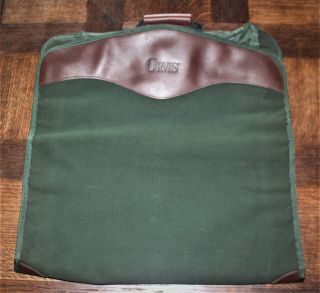 Classic Orvis Battenkill Garment Bag Rugged Cotton Canvas Leather Trim Vintage