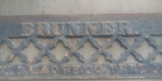 Rare Antique Cast Iron Sign Brunner Fndry & Machy Peru Ill.  Fire Escape Stairway