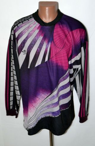 Vintage Adidas 1990/1992 Goalkeeper Football Shirt Jersey Size L Adult Black