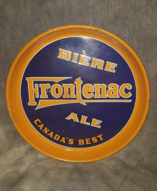 Vintage Frontenac Porcelain Beer Tray 12 " Diameter Great Color