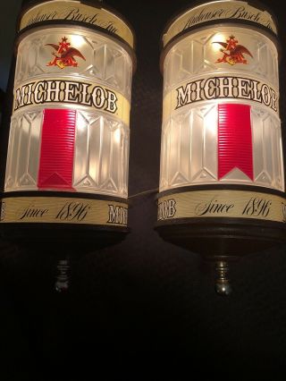Vintage Michelob Beer Lighted Wall Signs Sconces