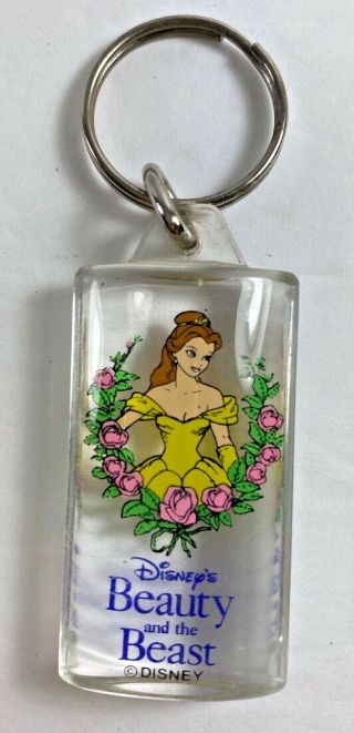 Vintage Beauty And The Beast Plastic Keychain