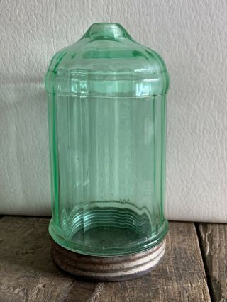 Vintage Green Depression Glass Bullet Sugar Shaker