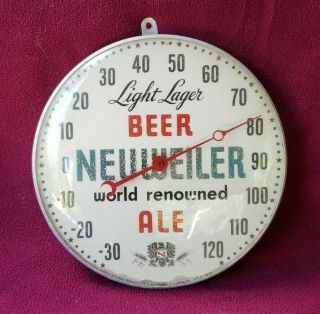 Neuweiler Advertising Thermometer 12 " Light Lager Beer World Renowned Ale