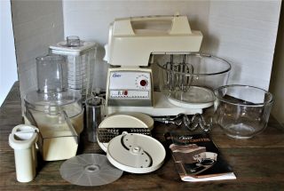 Vintage Oster Kitchen Center 12 Speed W/blender/food Slicer/shredder Vnc