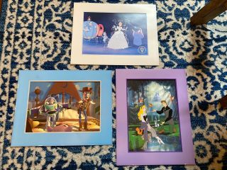 3 Disney Commemorative Lithograph Toy Story Cinderella Sleeping Beauty