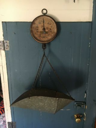 Penn Scale Mfg Co.  20lb Hanging Scale With Basket