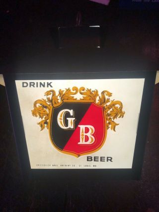 Vintage Griesedieck Beer Hanging Bar Light Sign