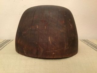 Vintage Antique Wooden Millinery Hat Block Mold 6 3/4?
