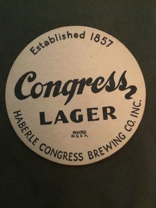 Haberle Congress Brewing Co.  Syracuse Ny Congress Lager/derby Cream Ale