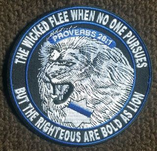 Wicked Flee When No One Pursues Lion Thin Blue Line Law Enforcement Police Patch