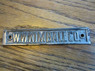 Antique Cast Iron Advertising Sign W W Kimball Piano Pump Organ Makers Plaque