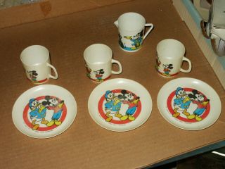 Vintage Walt Disney Cup Saucer Tea Set By Buci Made In Italy Mickey Mouse