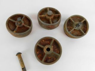 Set of 4 Antique Cast Iron 3 