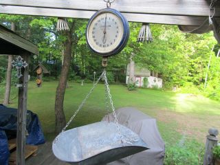 Antique Chatillon 20 Lb Hanging Produce Grain Seed Scale / Vintage / Very Good