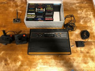 Vintage Atari 2600 Model Cx - 2600 A Bundle With 32 Games -