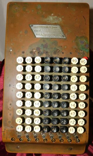 Vintage 1920 ' s? Felt & Tarrant Mfg.  Co.  Comptometer Adding Machine Bronze 209141 2