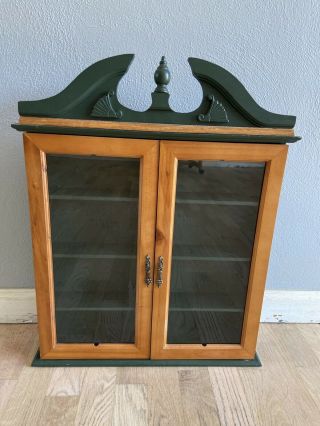 Table Top Hanging Curio Display Cabinet Case With Glass Doors